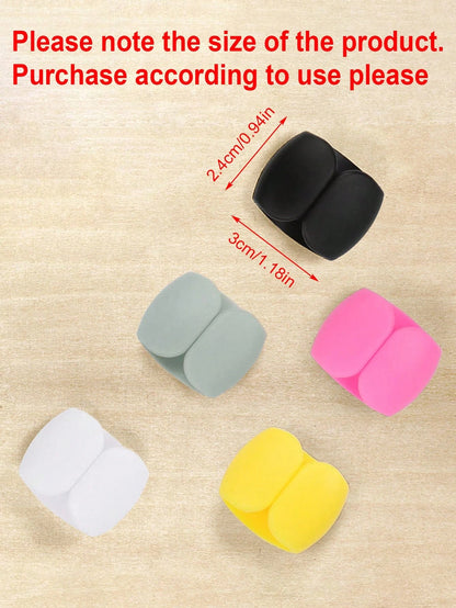 5pcs Travel Data Cable Organizer Clips, Earphone & Charging Cable Winder Holder, Minimalist Multi-Function Cord Winder