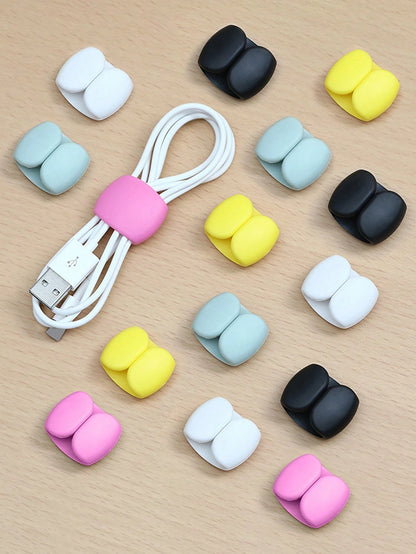 5pcs Travel Data Cable Organizer Clips, Earphone & Charging Cable Winder Holder, Minimalist Multi-Function Cord Winder
