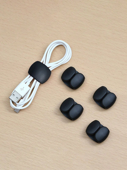 5pcs Travel Data Cable Organizer Clips, Earphone & Charging Cable Winder Holder, Minimalist Multi-Function Cord Winder