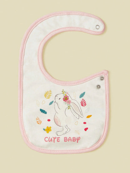 5pcs U-Shaped Waterproof Bibs, Cute Cartoon Design, Soft & Comfortable Feeding Bibs For Men & Women