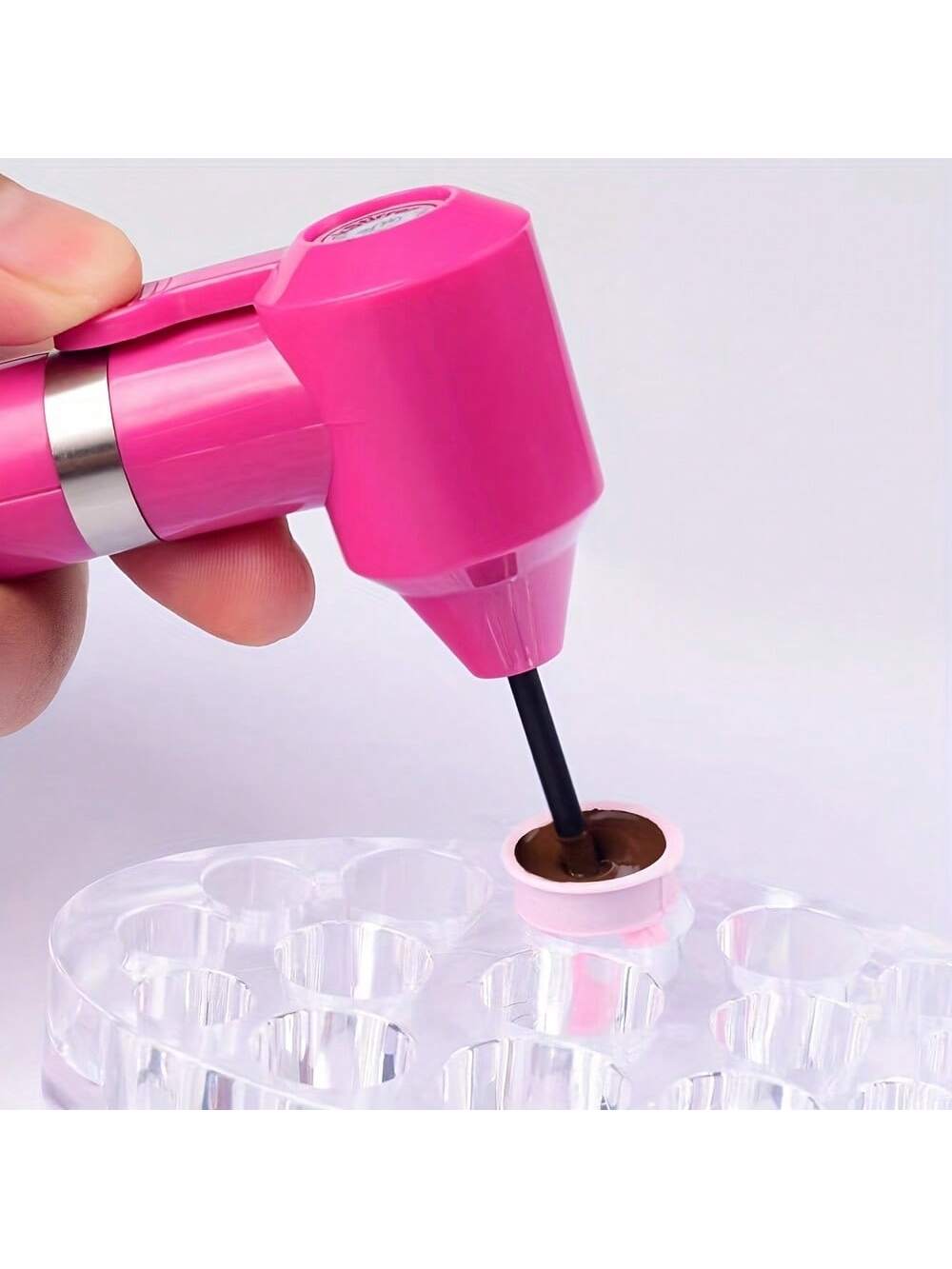 6-Color Paint Mixer Set- Black, White, Purple, Pink, Green, Blue, With 5 Mixing Sticks, Ink Blender Tool Kit, New Year & Valentine's Day Gift, 100 Mixing Sticks, Electric Makeup Ink Pigment Mixer Sui