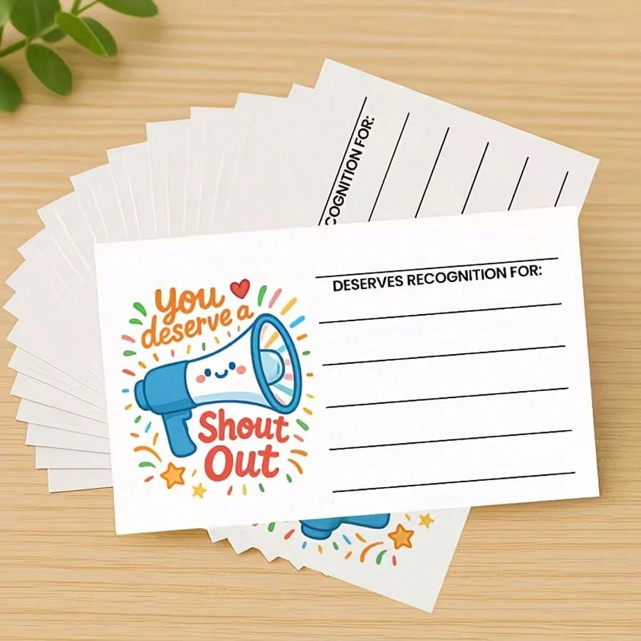 60/120pcs,Positive Energy Encouragement Cards For Teachers, Students And Staff- You Deserve It! Colorful Motivational Thank-You And Recognition Awards Cards| Suitable For Classroom, Office Team Rewa