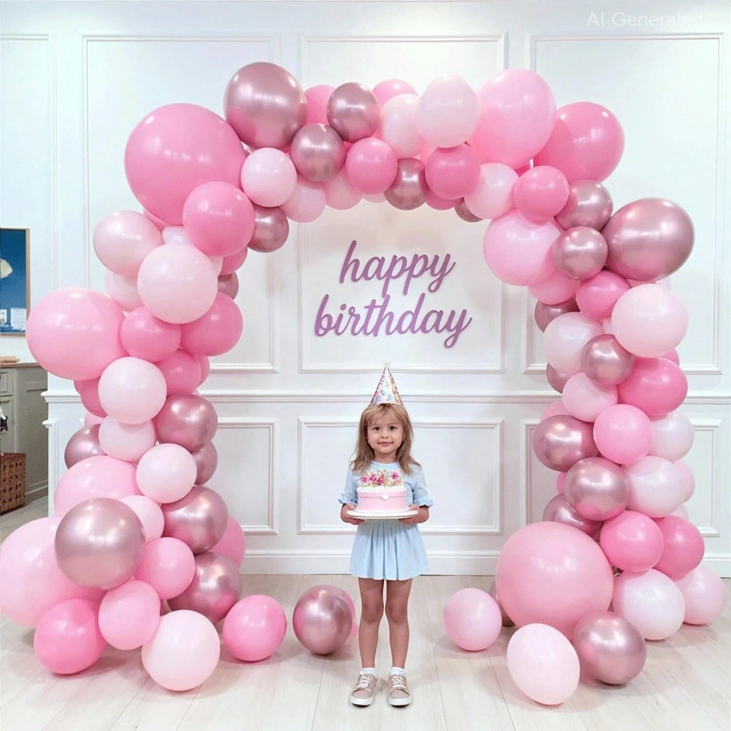 60pcs Metallic Cherry Red & Pink Latex Balloons With Pink Confetti- Sakura, Pearl, Macaron Style, Suitable For Girls & Girl Birthday Balloons, Wedding Balloons, Princess, Baby Shower, Anniversary, An