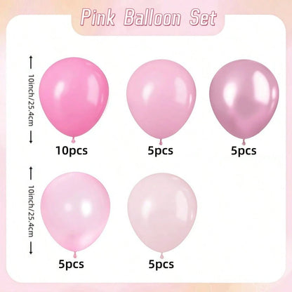 60pcs Metallic Cherry Red & Pink Latex Balloons With Pink Confetti- Sakura, Pearl, Macaron Style, Suitable For Girls & Girl Birthday Balloons, Wedding Balloons, Princess, Baby Shower, Anniversary, An