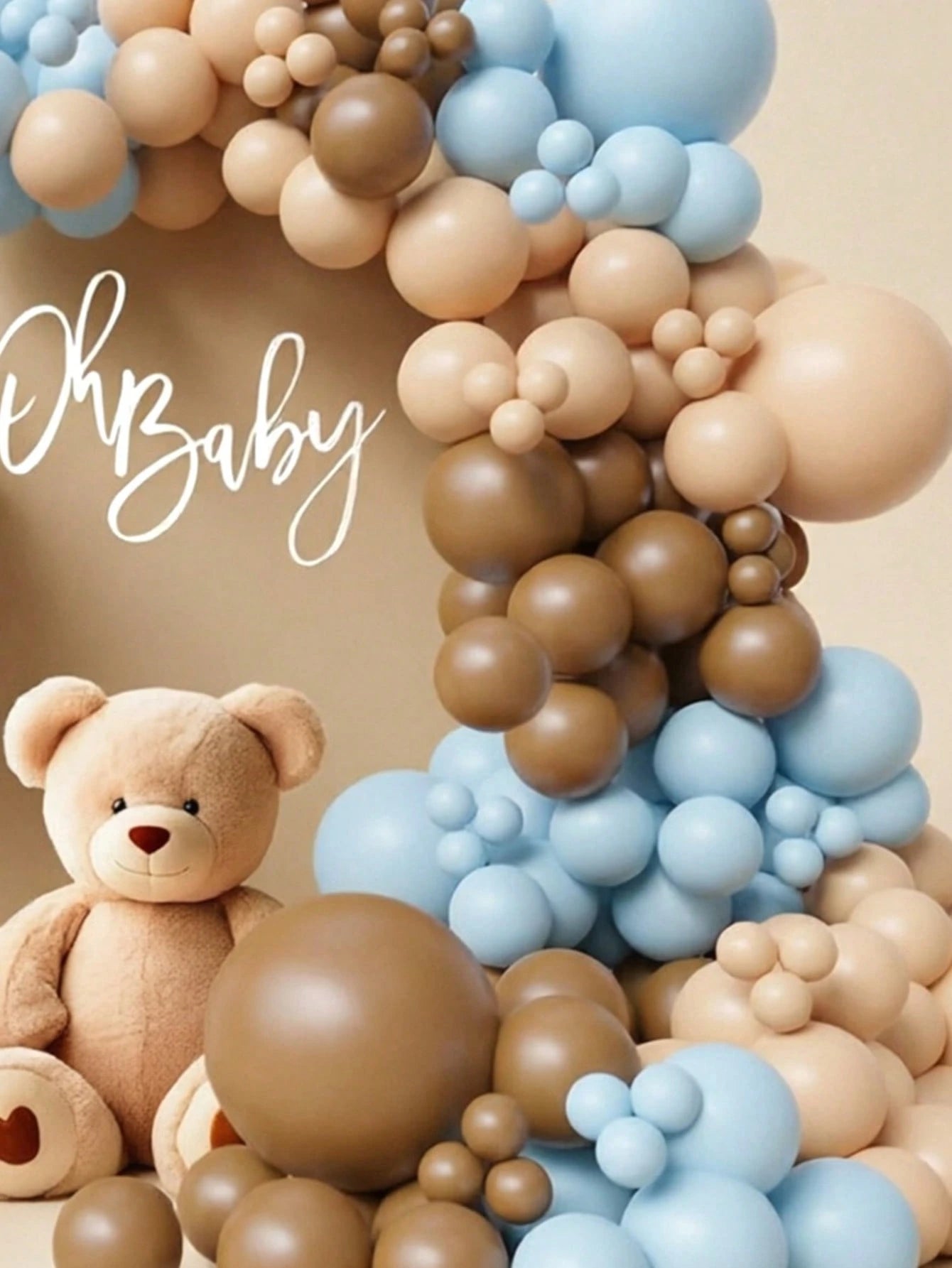 63/93/108pcs Balloon Arch Kit, Blue & Skin Tone Balloon Garland, Suitable For Gender Reveal Party, Birthday Party, Baby Shower, Christening, Family Gathering Decoration