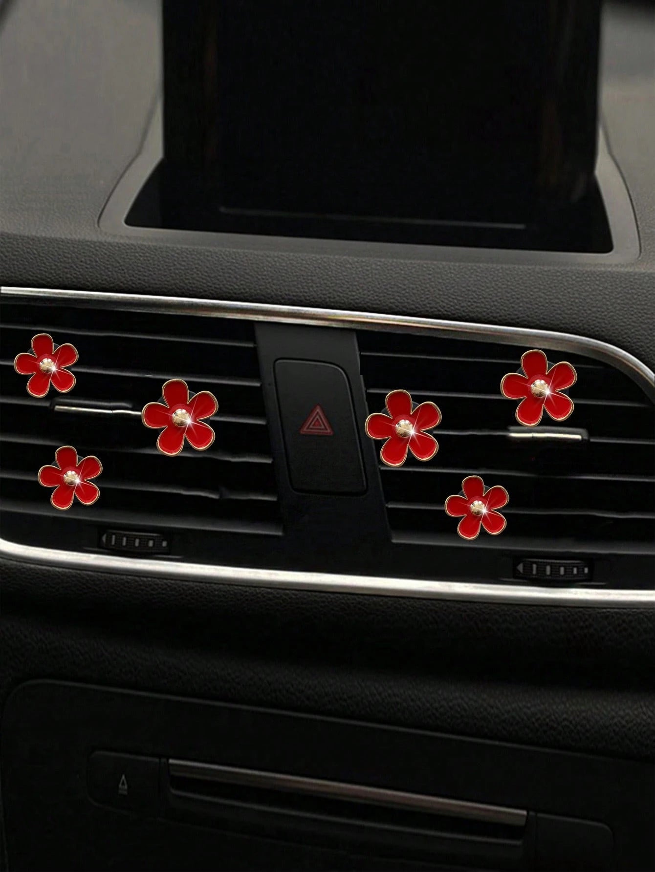 6pcs Alloy Daisy Car Air Freshener Clip For Car Air Vent, Car Interior Decoration