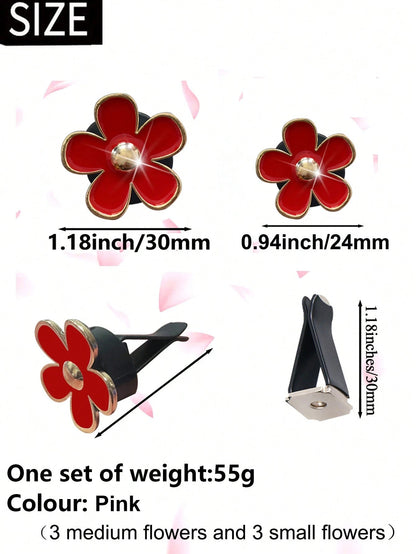 6pcs Alloy Daisy Car Air Freshener Clip For Car Air Vent, Car Interior Decoration