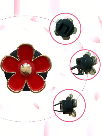6pcs Alloy Daisy Car Air Freshener Clip For Car Air Vent, Car Interior Decoration