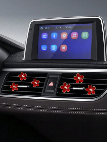 6pcs Alloy Daisy Car Air Freshener Clip For Car Air Vent, Car Interior Decoration