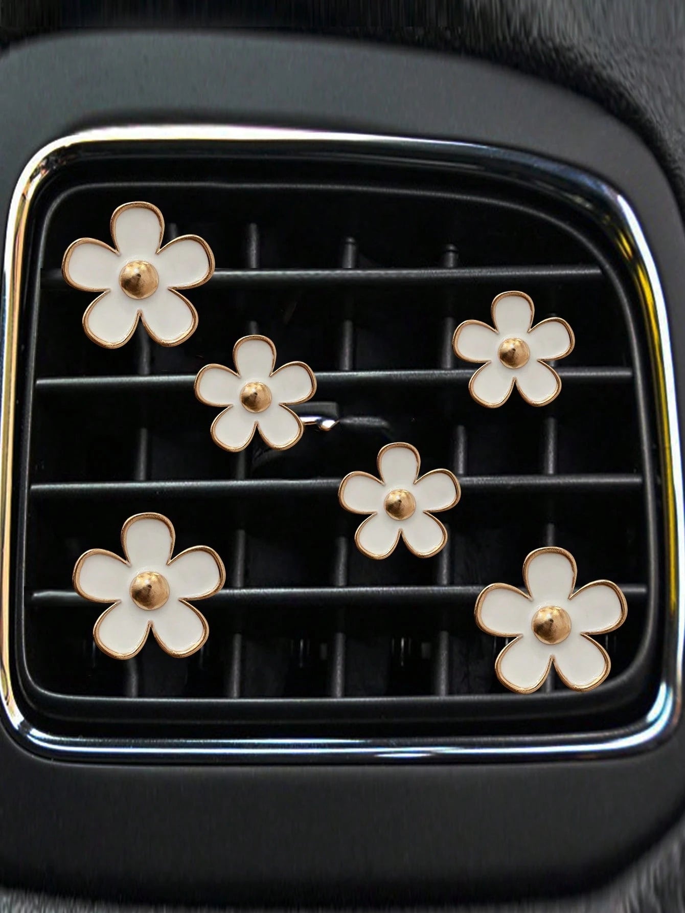 6pcs Alloy Daisy Car Air Freshener Clip For Car Air Vent, Car Interior Decoration