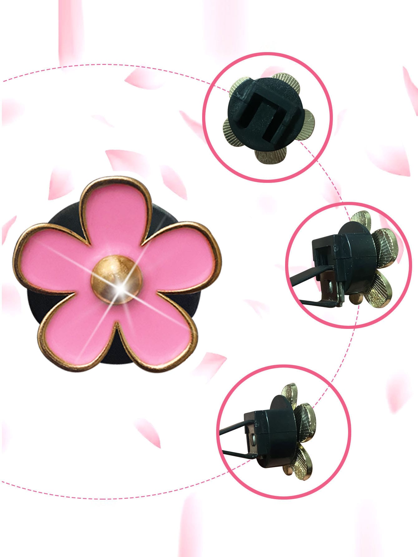 6pcs Alloy Daisy Clips For Car Air Vent Decoration, Air Conditioner Accessories