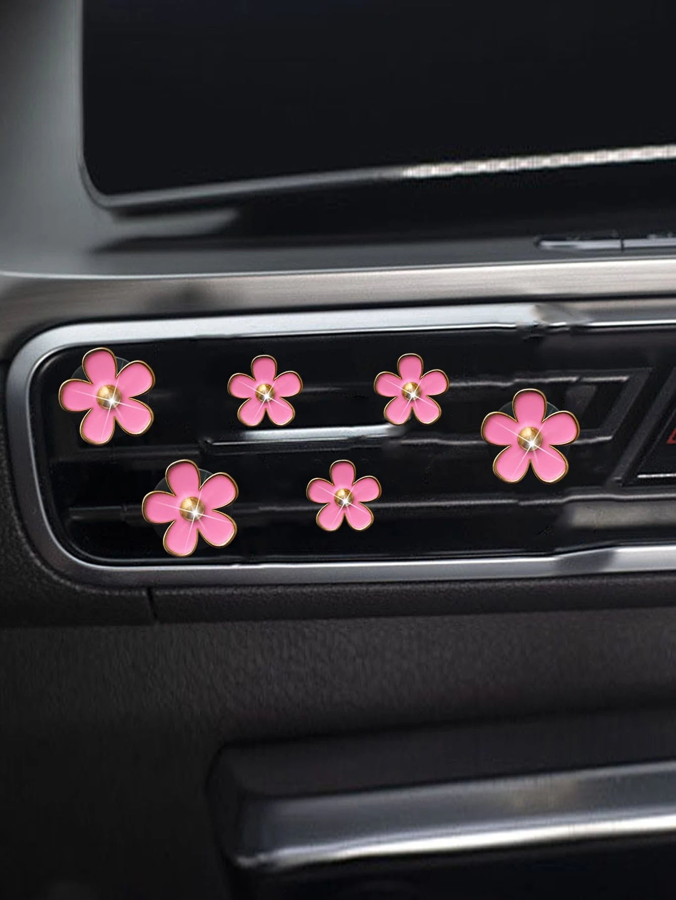 6pcs Alloy Daisy Clips For Car Air Vent Decoration, Air Conditioner Accessories