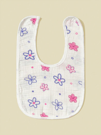 6pcs Baby Bibs, 100% Soft Cotton Muslin Material, Drool Bibs With Adjustable Snap Closure, Essential For Newborns, Boys And Girls