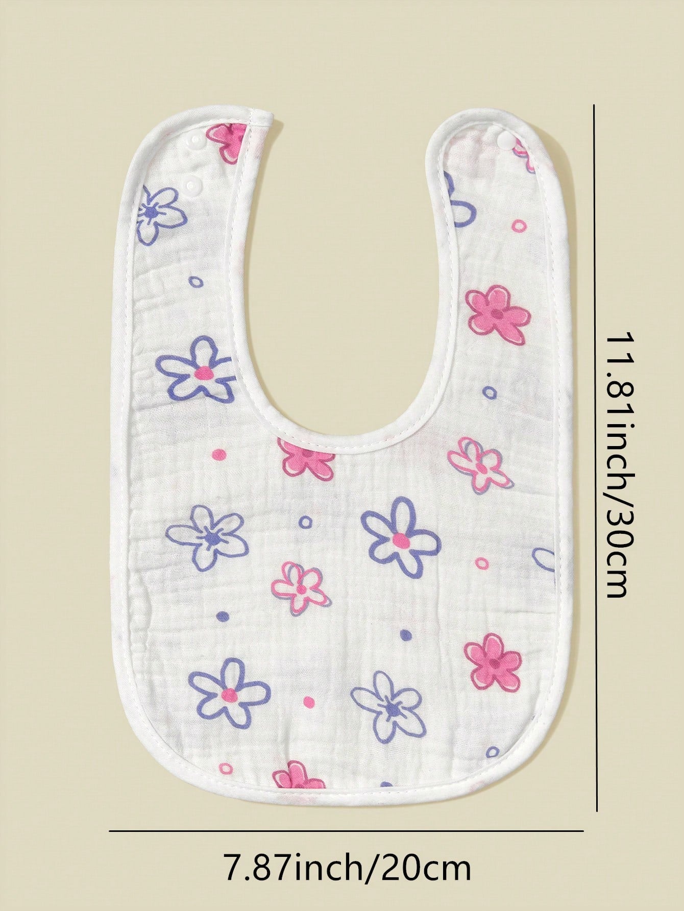 6pcs Baby Bibs, 100% Soft Cotton Muslin Material, Drool Bibs With Adjustable Snap Closure, Essential For Newborns, Boys And Girls
