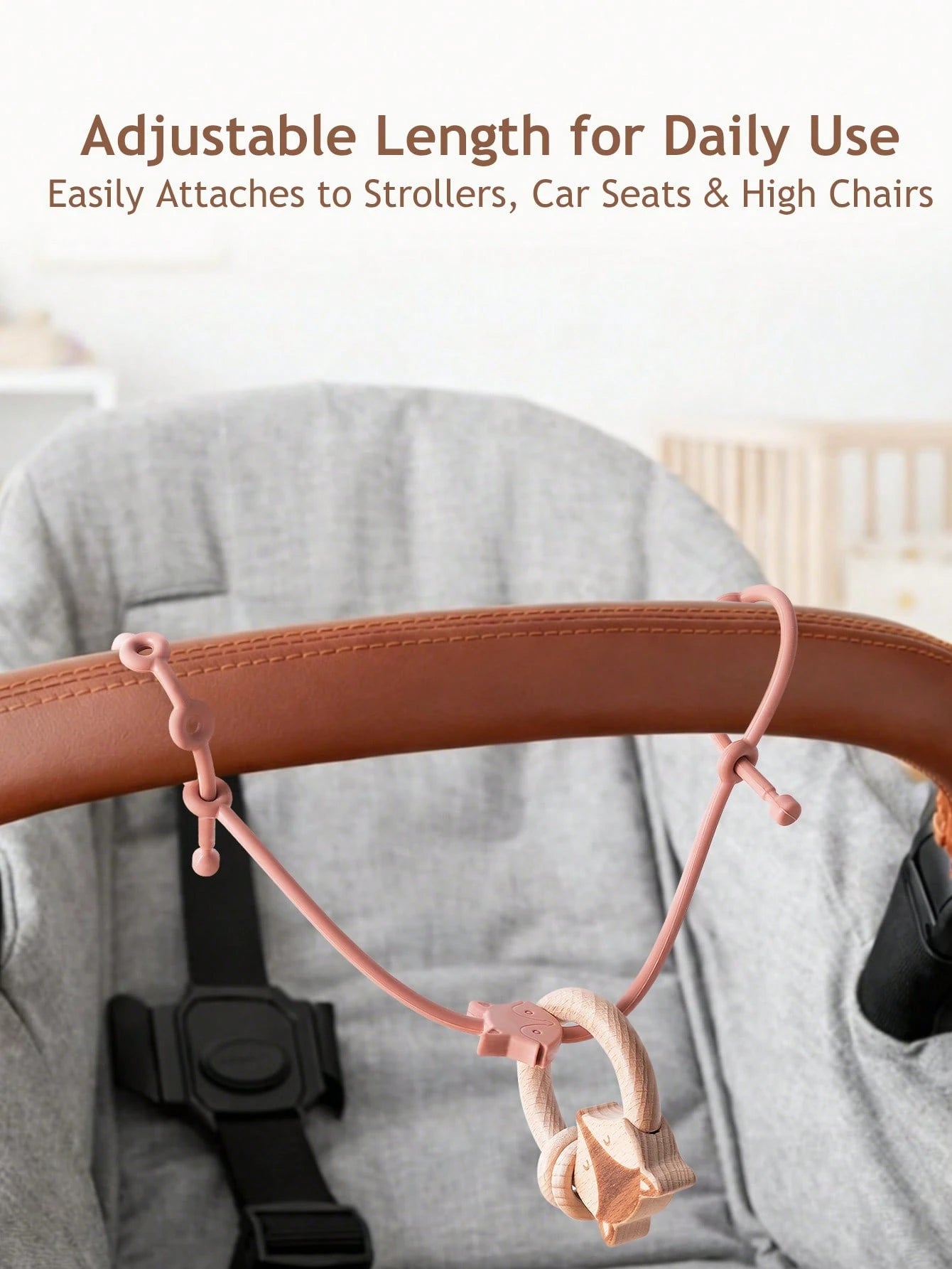 6pcs Baby Pacifier Clips, Silicone Strap, Animal Shaped Anti-Lost Adjustable Pacifier Chains Suitable For Stroller, High Chair, Car Seat