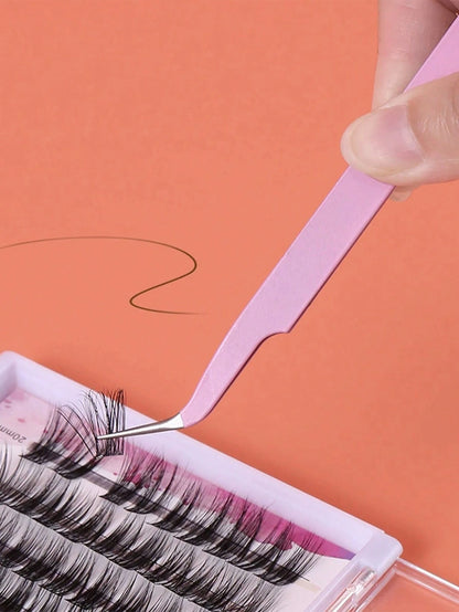 6pcs Eyelash Tool Kit: Eyelash Tweezers, Eyelash Brush, With Storage Box- Pointed & Angled Tweezers, Eyelash Applicator, Eyelash Brush, For Extending And Shaping Lashes