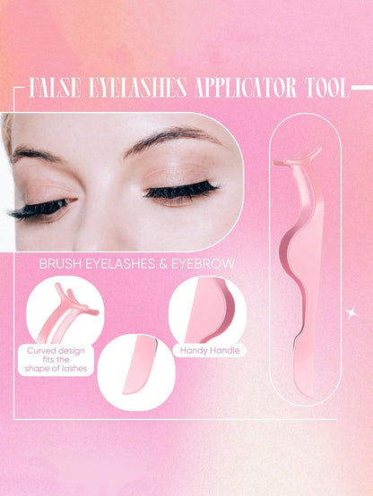 6pcs Eyelash Tool Kit: Eyelash Tweezers, Eyelash Brush, With Storage Box- Pointed & Angled Tweezers, Eyelash Applicator, Eyelash Brush, For Extending And Shaping Lashes