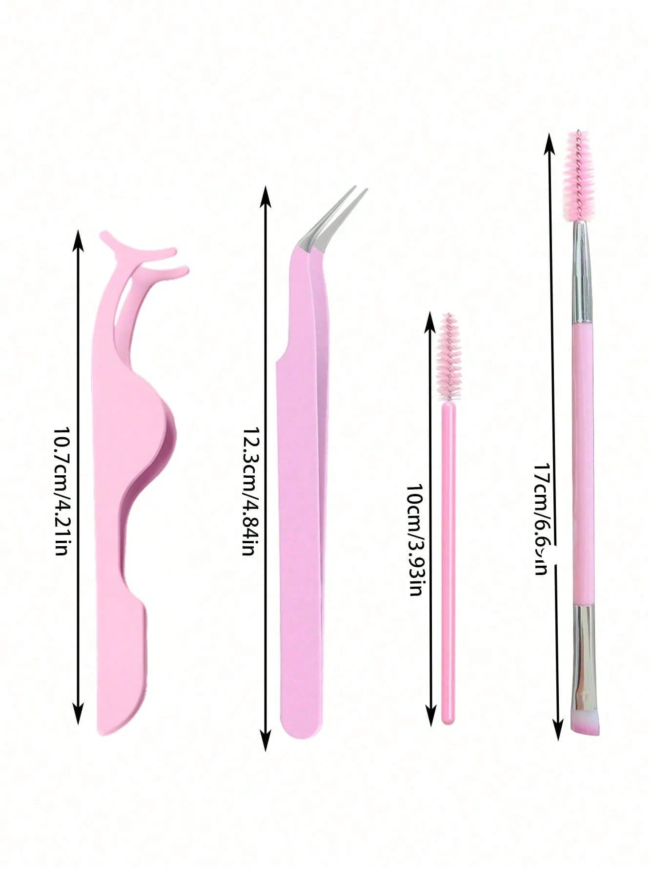 6pcs Eyelash Tool Kit: Eyelash Tweezers, Eyelash Brush, With Storage Box- Pointed & Angled Tweezers, Eyelash Applicator, Eyelash Brush, For Extending And Shaping Lashes