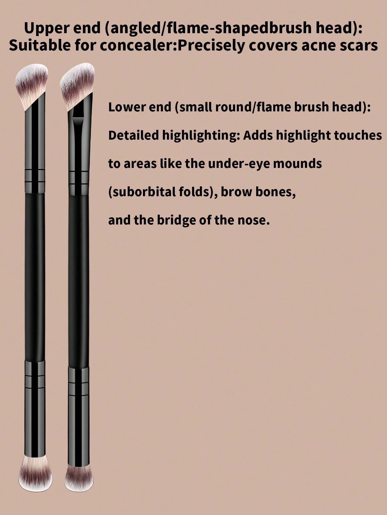 6pcs Professional Makeup Brush Set, Portable Travel Makeup Brushes, Dual-Ended Multi-Function Makeup Tools Kit Including Foundation Brush, Powder Brush, Blush Brush, Concealer Brush, Contour Brush, No