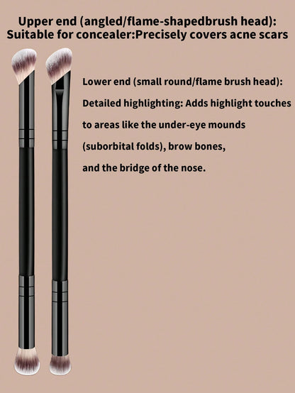 6pcs Professional Makeup Brush Set, Portable Travel Makeup Brushes, Dual-Ended Multi-Function Makeup Tools Kit Including Foundation Brush, Powder Brush, Blush Brush, Concealer Brush, Contour Brush, No
