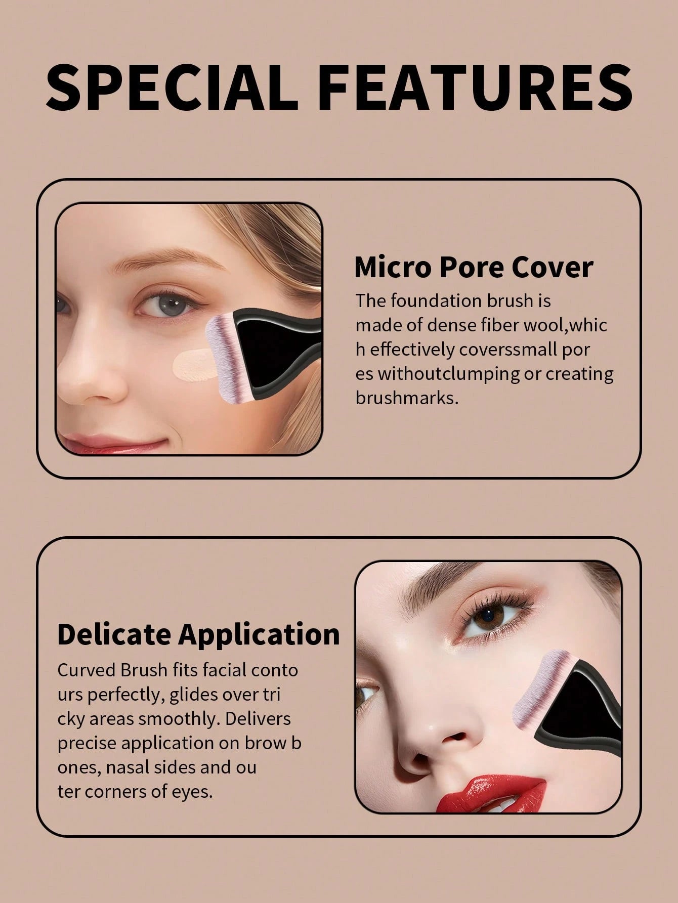 6pcs Professional Makeup Brush Set, Portable Travel Makeup Brushes, Dual-Ended Multi-Function Makeup Tools Kit Including Foundation Brush, Powder Brush, Blush Brush, Concealer Brush, Contour Brush, No