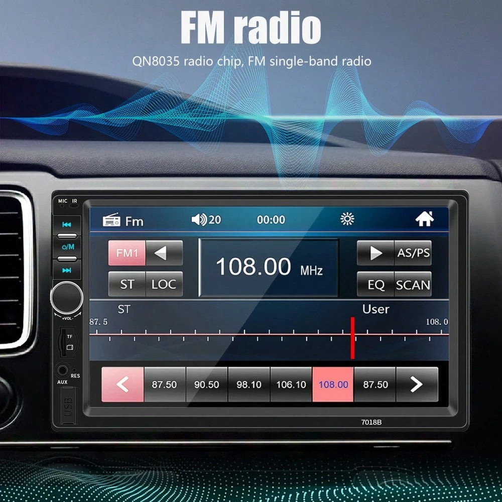 7 Inch LCD HD Car MP5 Player Bluetooth Stereo 45W*4 Output 12V-24V Support 64GB Mini SD Card With 4 LED Rear View Backup Camera For Vehicle Viral Digital Media Receiver Gift For Car Owners Truck Drive