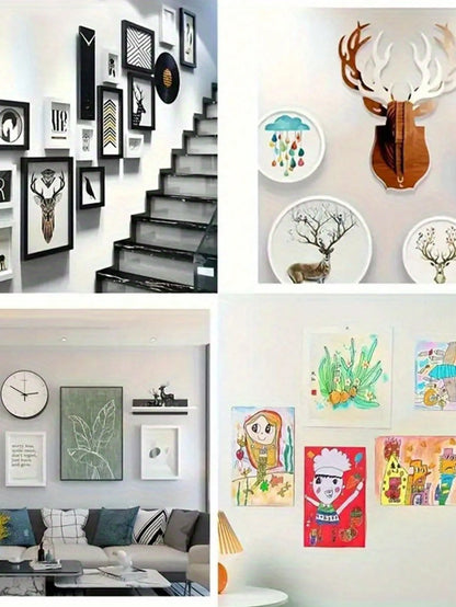 72 Heavy-Duty Picture Hanging Strips- Non-Damaging Adhesive Hooks, Perfect For Photos And Christmas Decorations, Ideal For The Holiday Season. No-Drill Photo Hangers With Double-Sided Removable Wall