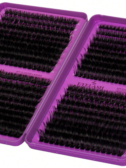 720pcs, 684pcs, 594pcs, D Curl, Lash Extension Kit DIY, 30D,40D,50D, 60D, 80D, 100D, 120D,150D Lash Clusters Eyelash Extension Kit, With Lash Bond And Seal, Lash Applicator Brush And Tweezers Tool, Su