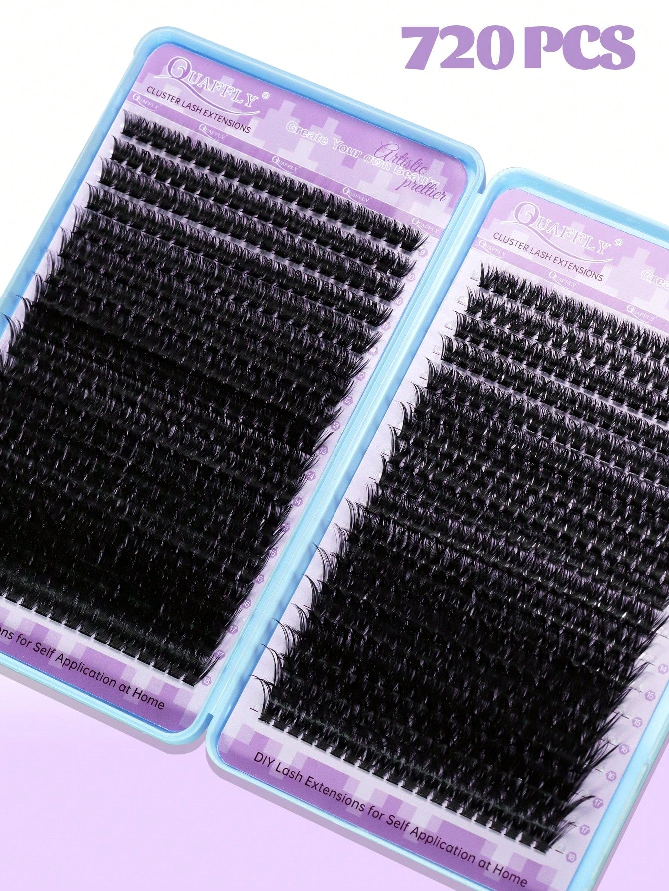 720pcs D-Curl Lash Clusters, Lash Clusters Kit,Natural Lash Kit With Lash Bond And Seal,Remover,Applicator,Cluster Eyelash Kit,Eyelash Clusters,60D+80D,9-17MM-0.07D,DIY At Home