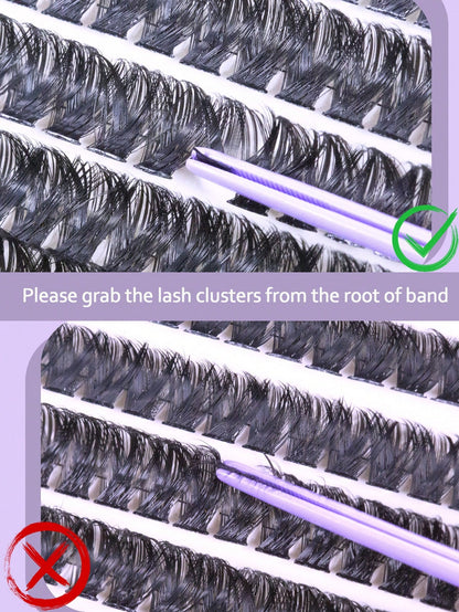 720pcs D-Curl Lash Clusters, Lash Clusters Kit,Natural Lash Kit With Lash Bond And Seal,Remover,Applicator,Cluster Eyelash Kit,Eyelash Clusters,60D+80D,9-17MM-0.07D,DIY At Home