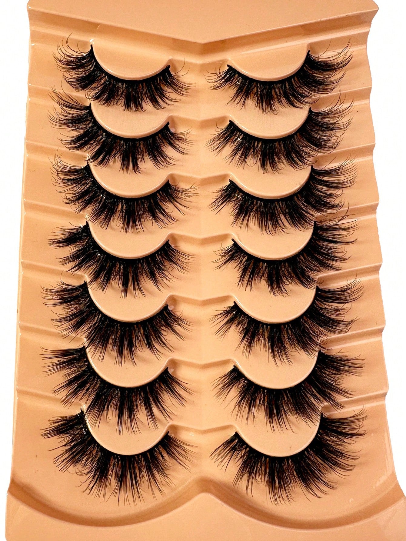 7Pairs Manga Lashes Faux 3D Fluffy Mink Eyelashes Cat Eye Eyelashes Natural Full False Eyelashes Volumized Eyelash Extension Travel Essentials Makeup Tools Strip Lashes,Lashes,Eyelashes,Fake Lashes