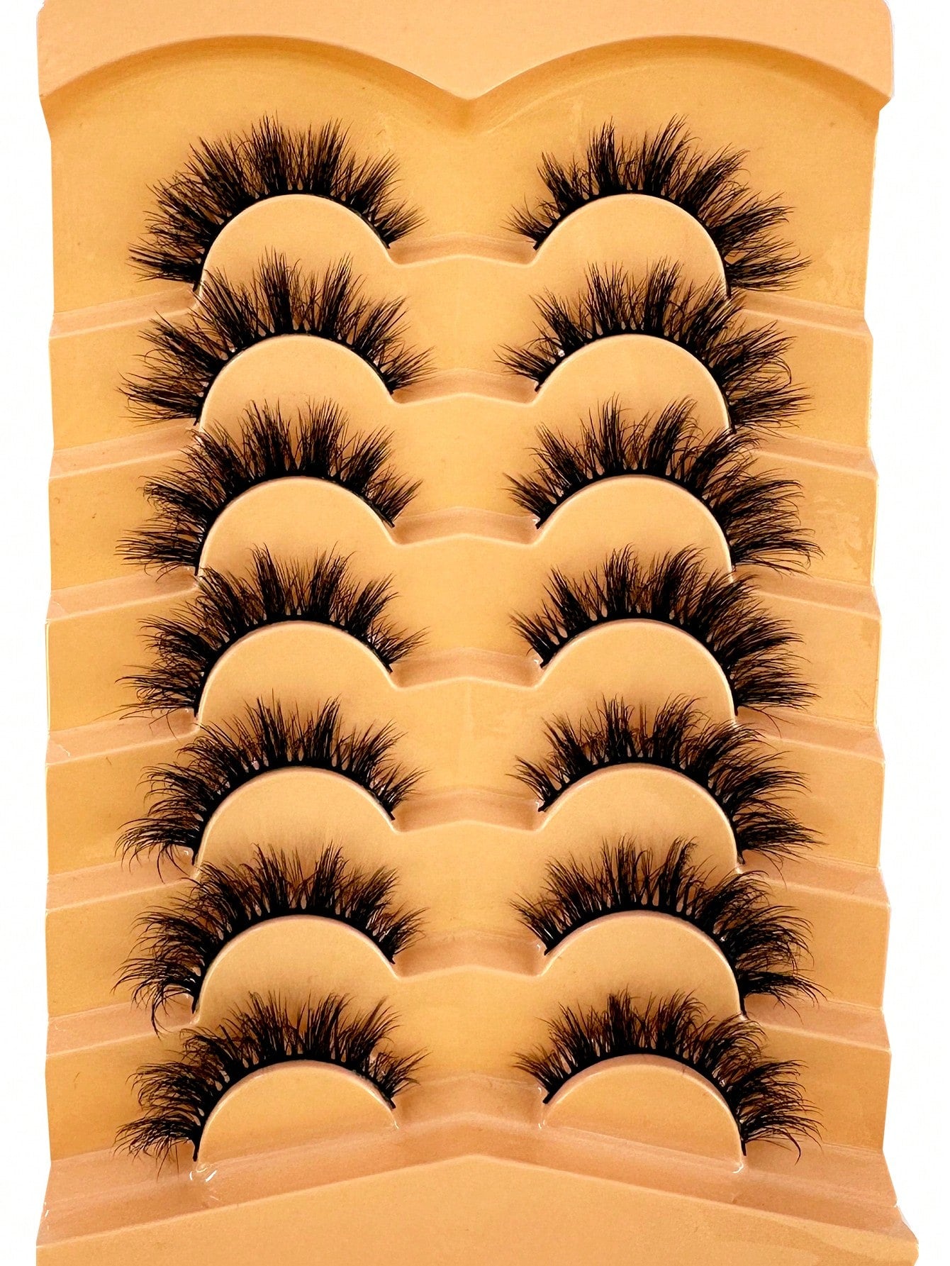 7Pairs Manga Lashes Faux 3D Fluffy Mink Eyelashes Cat Eye Eyelashes Natural Full False Eyelashes Volumized Eyelash Extension Travel Essentials Makeup Tools Strip Lashes,Lashes,Eyelashes,Fake Lashes