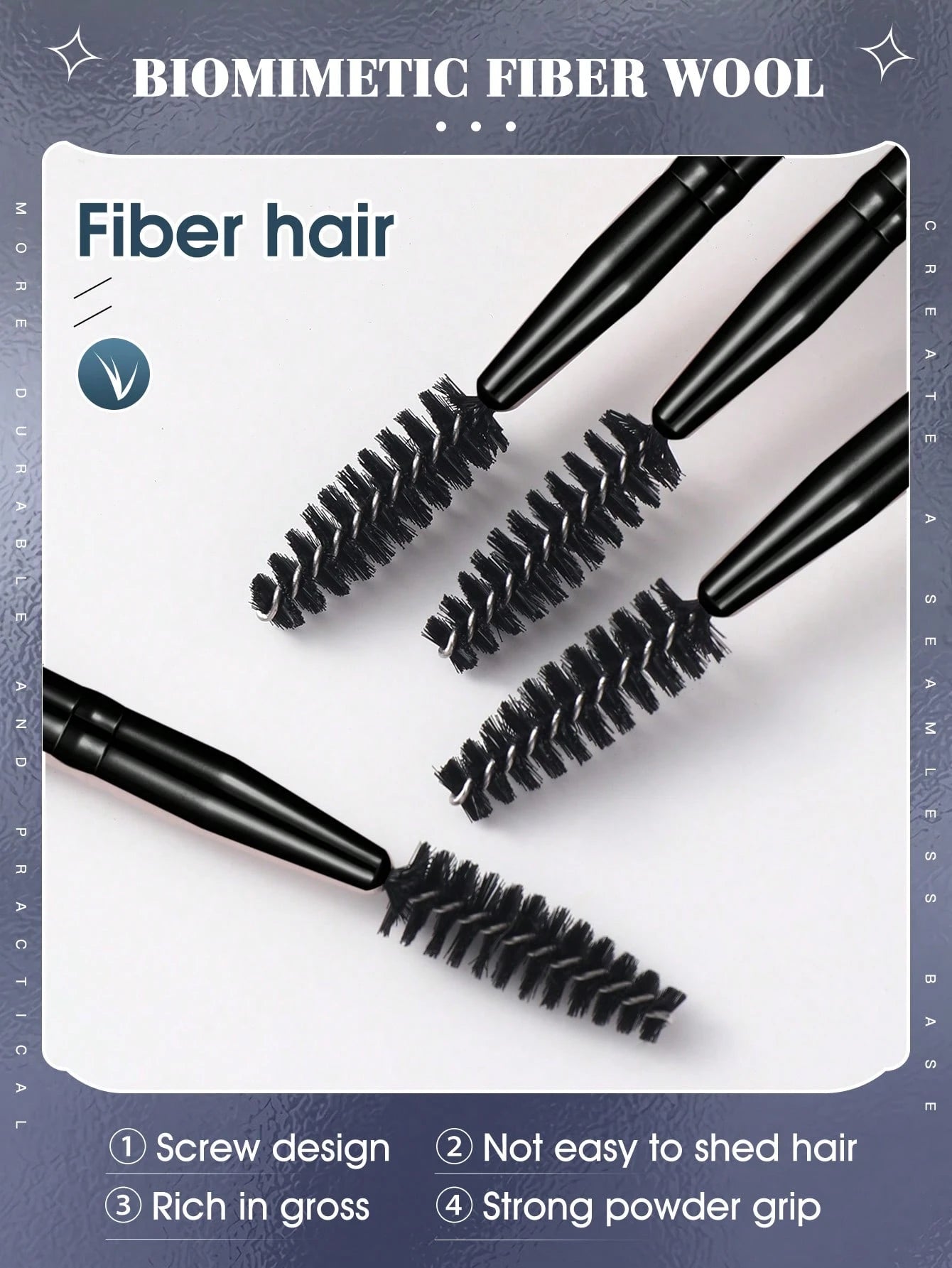 7pcs Black Stick-Shaped Eye Mascara Brush Set, Suitable For Eyebrow And Eyelash Growth, Reusable, Includes Eyebrow Brush, Eyeshadow Brush, Spiral Brush, Etc.