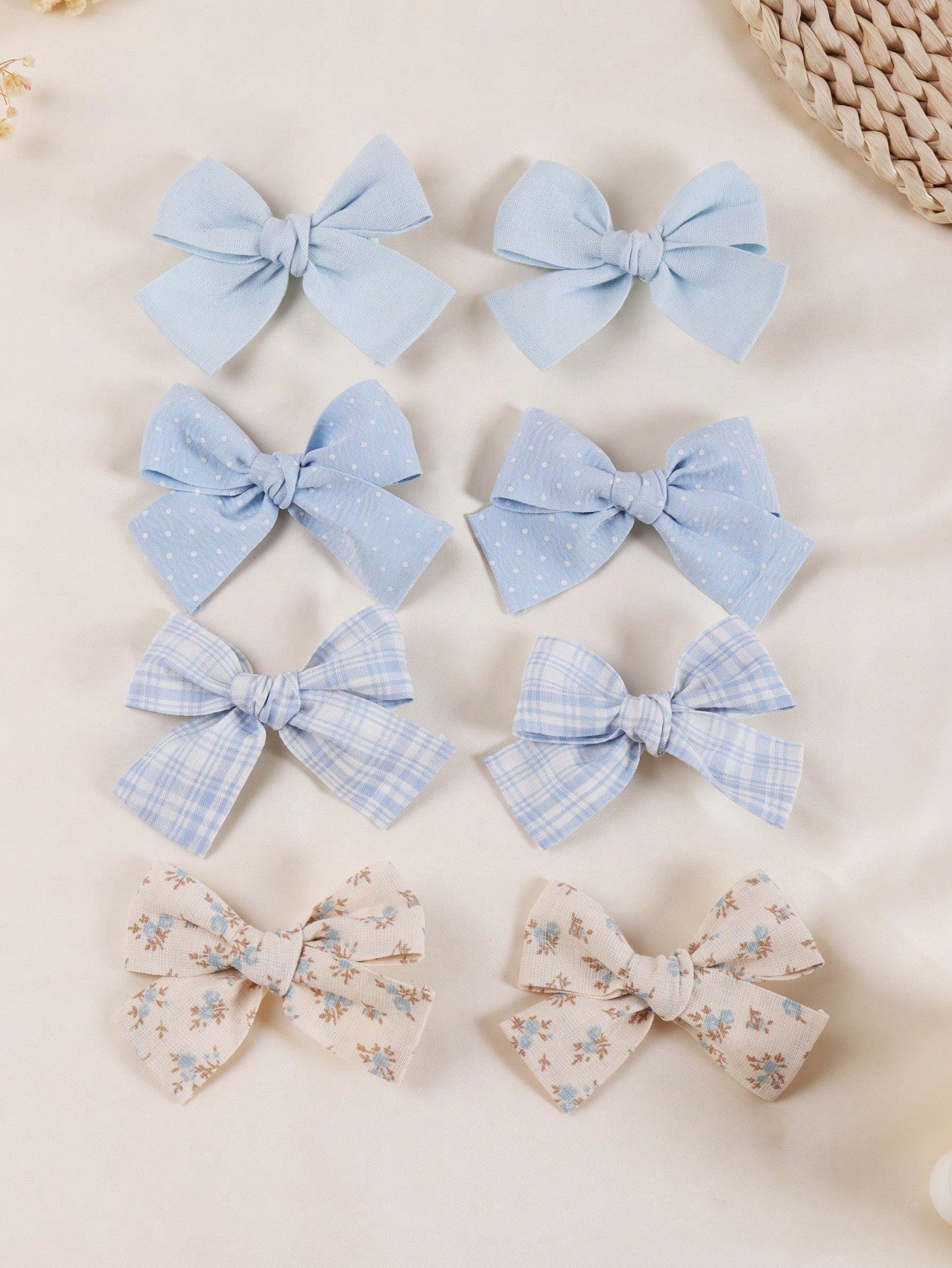 8pcs Bow Hairclips Set, Full Head Coverage, Skin-Friendly, Suitable For Daily Wear, Party, Travel