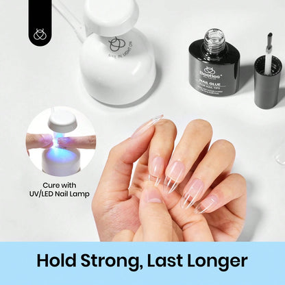 9 In 1 Nail Glue Gel Beetles, UV Cured Nail Extension Glue, Long Lasting Strong Adhesive For Press On Nails, False Tips & Clear Acrylic Nails, Spring DIY Nail Art