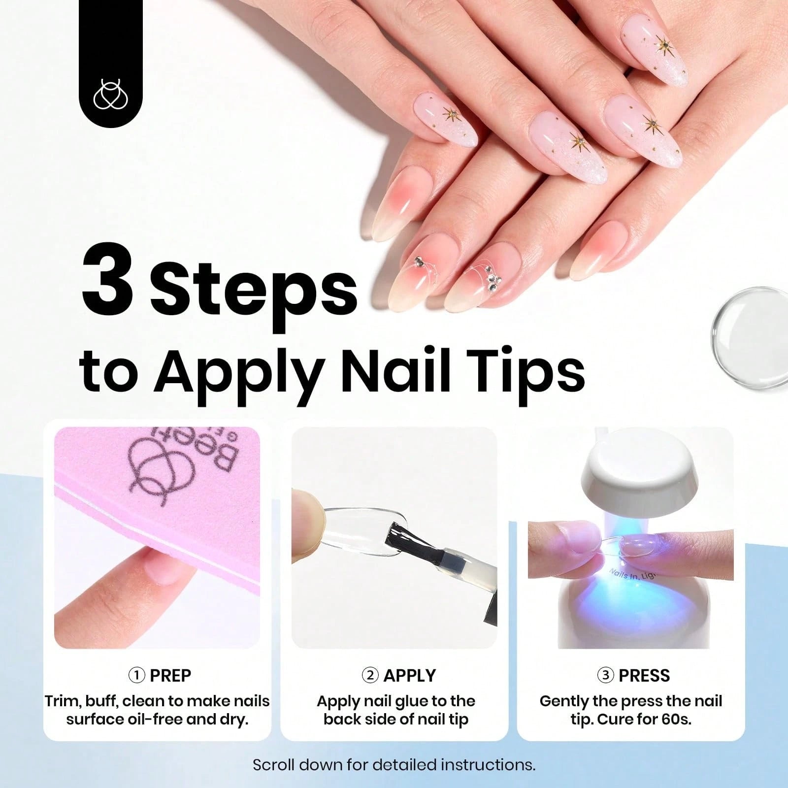 9 In 1 Nail Glue Gel Beetles, UV Cured Nail Extension Glue, Long Lasting Strong Adhesive For Press On Nails, False Tips & Clear Acrylic Nails, Spring DIY Nail Art
