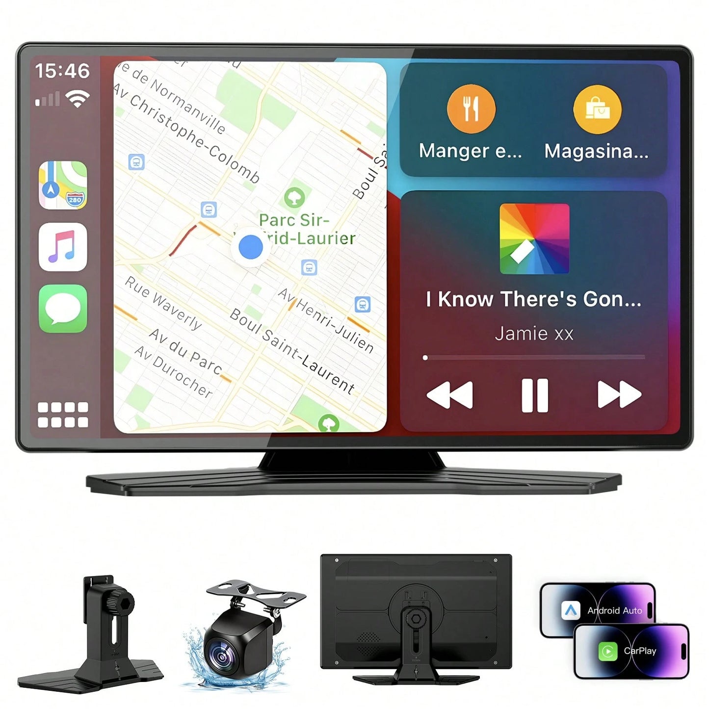 9-Inch Wireless CarPlay Screen For Car Ultra-HD Touchscreen, Backup Camera, Dash Cam, Wireless, GPS, CarPlay/Android Auto, Mirror Link, FM, AUX/USB/TF, Fits All Cars, Great For Trips, Gift For Family