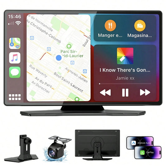 9-Inch Wireless CarPlay Screen For Car Ultra-HD Touchscreen, Backup Camera, Dash Cam, Wireless, GPS, CarPlay/Android Auto, Mirror Link, FM, AUX/USB/TF, Fits All Cars, Great For Trips, Gift For Family