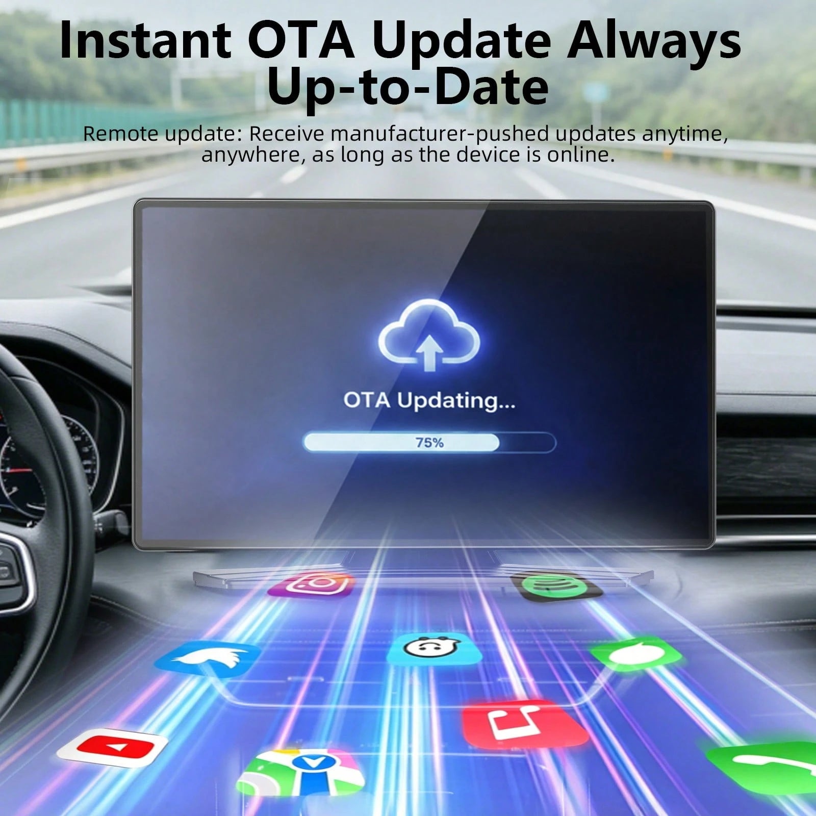 9-Inch Wireless CarPlay Screen For Car Ultra-HD Touchscreen, Backup Camera, Dash Cam, Wireless, GPS, CarPlay/Android Auto, Mirror Link, FM, AUX/USB/TF, Fits All Cars, Great For Trips, Gift For Family