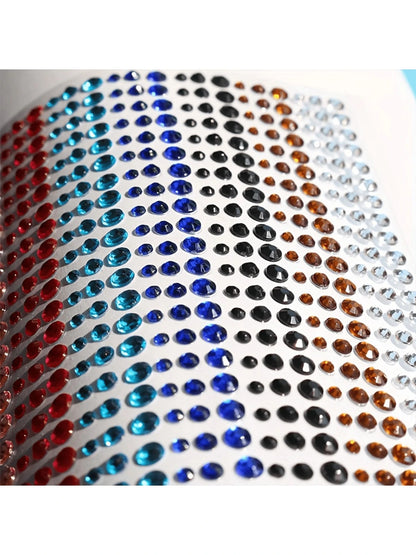 900pcs/1800pcs Self-Adhesive Face Rhinestone Stickers, Glue-Free Face Rhinestone Stickers, Nightclub Glitter Gems, Nightclub Party Makeup, Music Festival Wedding, Wedding Photography Stickers,Concert