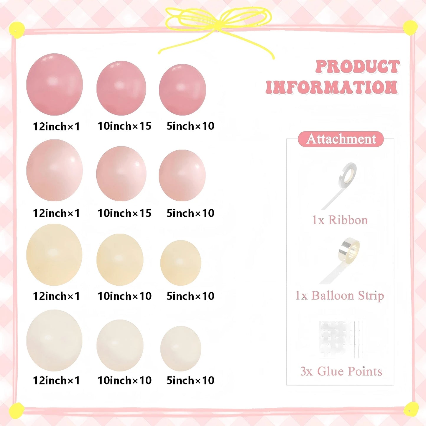 99pcs Pink & Yellow Balloon Arch Kit, Light Pink, Pale Pink, Yellow, Ivory Balloons Suitable For Boy, Girl, Kids Birthday, Baby Shower, Bridal, Wedding, Bee, Bear Theme Party Decoration