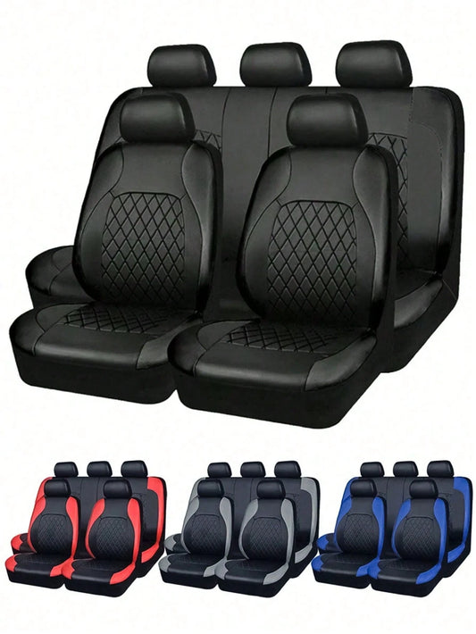 9PCS Universal Fit Car Seat Cover, Car Seat Cover Full Sets, Diamond Leather Bling Car Seat Covers Full Set,Universal Fit Automotive Glitter Crystal Sparkle Strip For Cute Women Girly,Universal Cloth