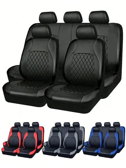 9PCS Universal Fit Car Seat Cover, Car Seat Cover Full Sets, Diamond Leather Bling Car Seat Covers Full Set,Universal Fit Automotive Glitter Crystal Sparkle Strip For Cute Women Girly,Universal Cloth