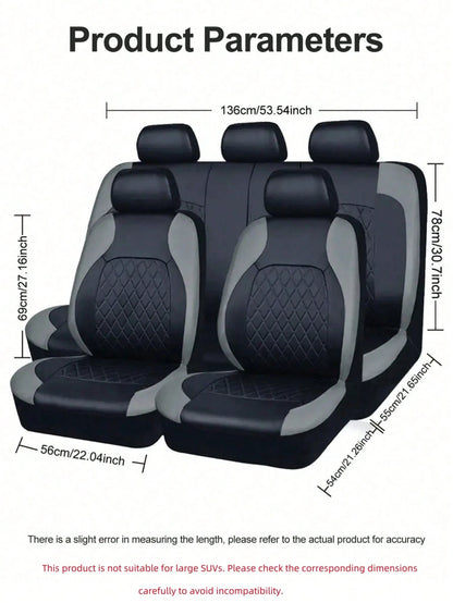 9PCS Universal Fit Car Seat Cover, Car Seat Cover Full Sets, Diamond Leather Bling Car Seat Covers Full Set,Universal Fit Automotive Glitter Crystal Sparkle Strip For Cute Women Girly,Universal Cloth