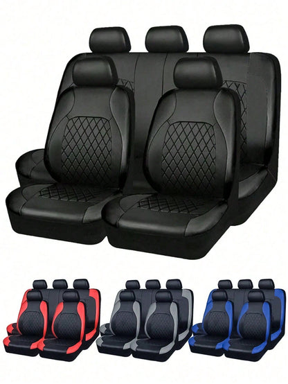9PCS Universal Fit Car Seat Cover, Car Seat Cover Full Sets, Diamond Leather Bling Car Seat Covers Full Set,Universal Fit Automotive Glitter Crystal Sparkle Strip For Cute Women Girly,Universal Cloth