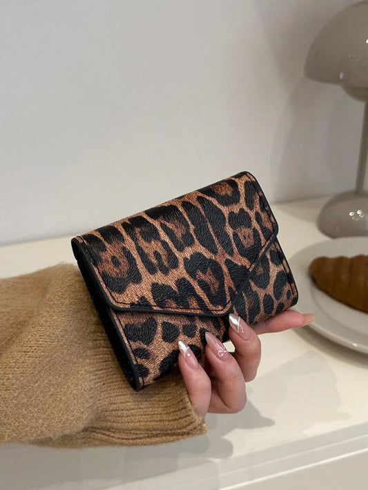 A Fashionable Ladies' Wallet, A Leopard Print Multi-Slot Wallet, A Portable Coin Purse, Can Be Given To Mom And Girlfriend To Go, Travel, Vacation