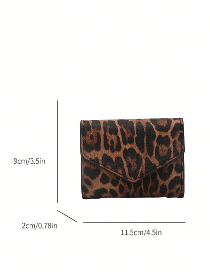 A Fashionable Ladies' Wallet, A Leopard Print Multi-Slot Wallet, A Portable Coin Purse, Can Be Given To Mom And Girlfriend To Go, Travel, Vacation