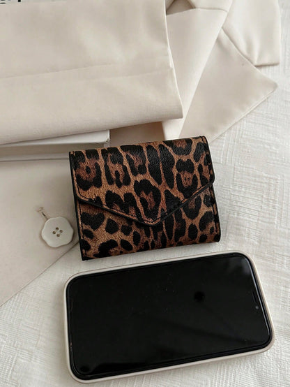 A Fashionable Ladies' Wallet, A Leopard Print Multi-Slot Wallet, A Portable Coin Purse, Can Be Given To Mom And Girlfriend To Go, Travel, Vacation