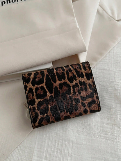 A Fashionable Ladies' Wallet, A Leopard Print Multi-Slot Wallet, A Portable Coin Purse, Can Be Given To Mom And Girlfriend To Go, Travel, Vacation