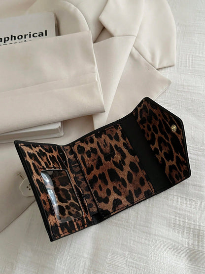 A Fashionable Ladies' Wallet, A Leopard Print Multi-Slot Wallet, A Portable Coin Purse, Can Be Given To Mom And Girlfriend To Go, Travel, Vacation